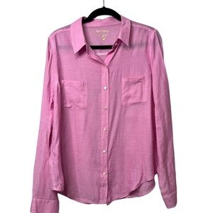 Lily Pulitzer Light weight Pink Button-Up Shirt Size L